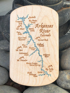 Arkansas River Colorado - Handmade Wooden Fly Box. Handmade wooden fishing products by Snake River Net Company.