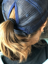 Load image into Gallery viewer, Blue Pony Tail Hat
